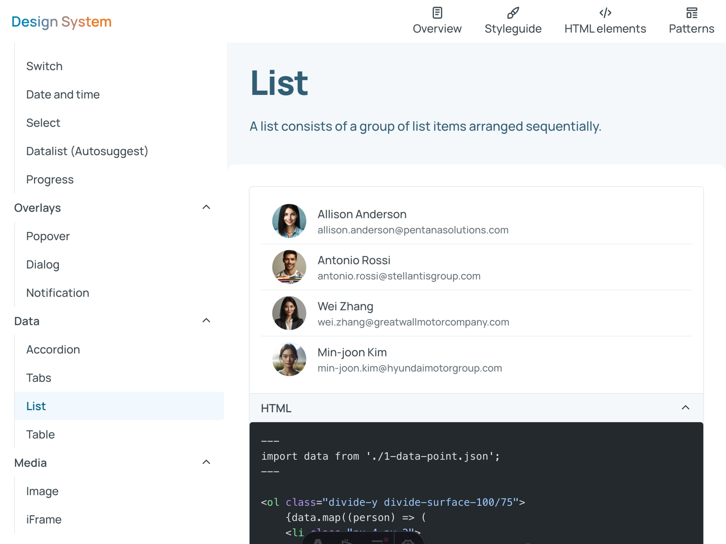 List